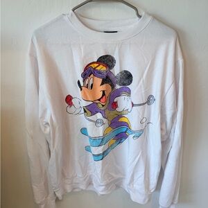Disney White Mickey Mouse Graphic Sweater